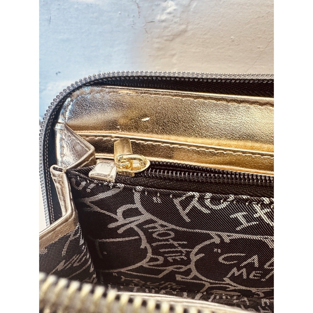Betsey‎ Johnson Quilted Zip Around Pink & Black Wallet Faux Leather Wallet - Picture 9 of 16